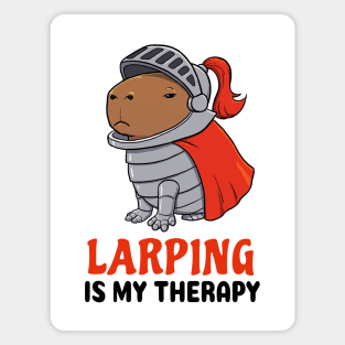 Larping is my therapy Capybara Knight Magnet